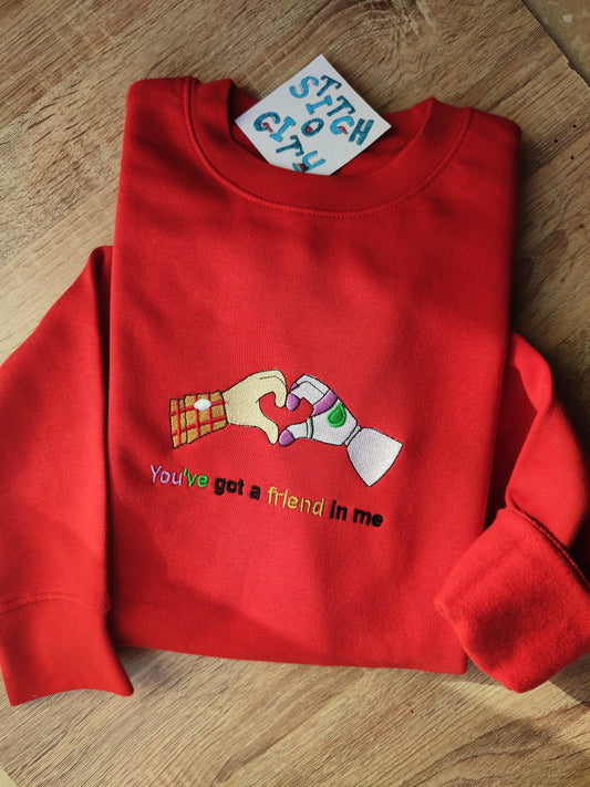 Embroidered Friendship inspiration embroidered Sweatshirt, embroidered Hoodie, embroidered T-shirt, Love Gifts, Valentine's day gift