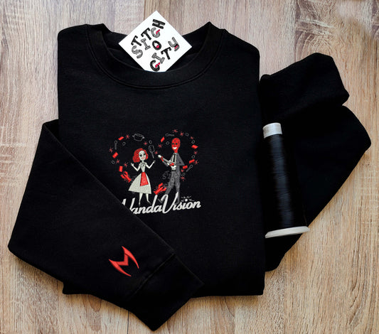 Embroidered Comic Witch Characters embroidered Sweatshirt, embroidered Hoodie