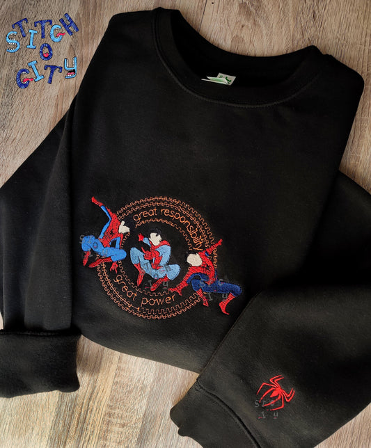 Embroidered Trio Comic Characters embroidered Sweatshirt, embroidered Hoodie, embroidered T-shirt,
