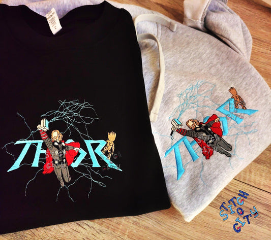 Embroidered Comic Characters embroidered Sweatshirt, embroidered Hoodie, embroidered T-shirt