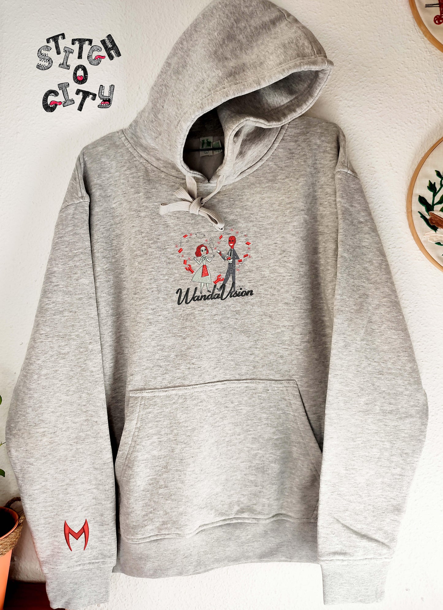 Embroidered Comic Witch Characters embroidered Sweatshirt, embroidered Hoodie