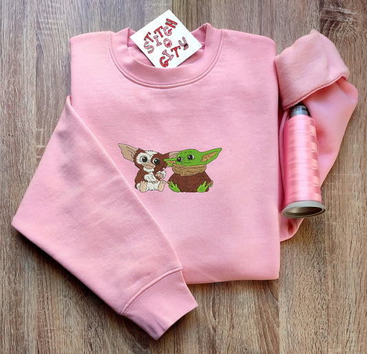 Embroidered Lovely Baby Aliens Characters embroidered Sweatshirt, embroidered Hoodie, embroidered T-shirt, Love Gifts