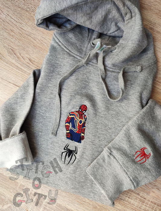 Embroidered Comic Characters embroidered  Grey Sweatshirt, embroidered Grey Hoodie