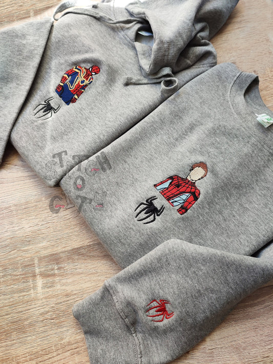 Embroidered Comic Characters embroidered  Grey Sweatshirt, embroidered Grey Hoodie