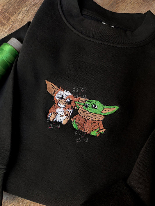 Embroidered Lovely Baby Aliens Characters embroidered Sweatshirt, embroidered Hoodie, embroidered T-shirt, Love Gifts