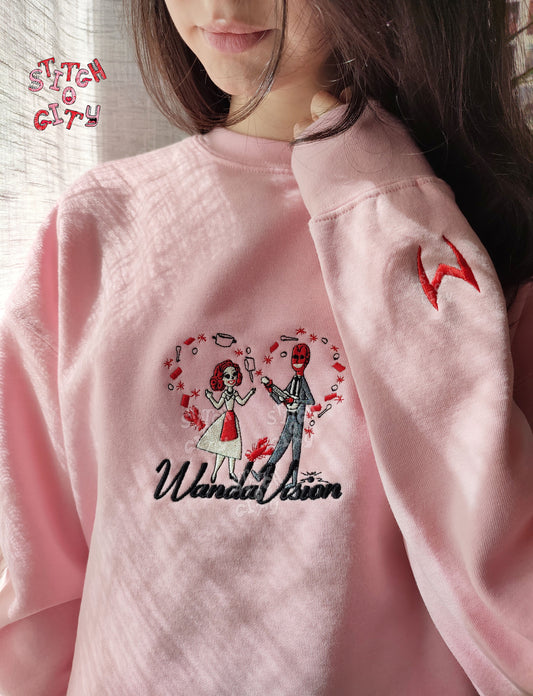 Embroidered Comic Witch Characters embroidered Sweatshirt, embroidered Hoodie